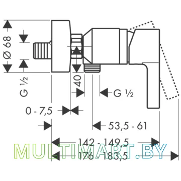 Смеситель Hansgrohe Metris S 31660000 картинка 2